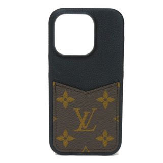 LOUIS VUITTON ルイ・ヴィトン IPHONE バンパー 15 PRO LVロゴ フラワー ブラウン ブラック 現行 モノグラム ノワール スマホケース M82887