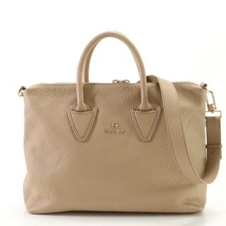 アイグナー(AIGNER)の極美品 AIGNER アイグナー ベージュ レザー 2WAY ショルダーバッグ 斜め掛け トート ビジネス 通勤 本革 A4 レディース EEM AC22-9(ショルダーバッグ)