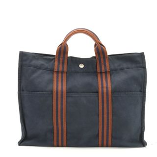 エルメス(Hermes)のエルメス サックフールトゥ MM トート バッグ ショルダー ビジネス 通勤 書類鞄 ネイビー 紺 A4 ストライプ メンズ EEM AC20-8(トートバッグ)