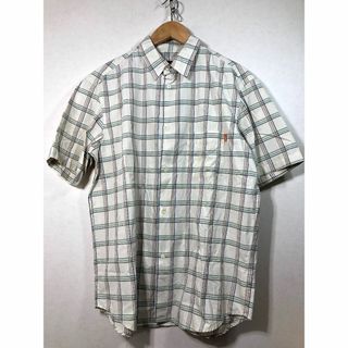 020532● STUSSY 半袖 チェック シャツ L MADE IN USA(Tシャツ/カットソー(半袖/袖なし))