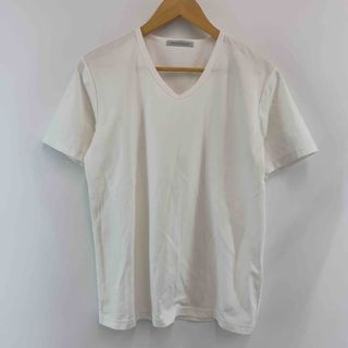 MEN’S MELROSE メンズメルローズ メンズ Tシャツ（半袖）白 Vネック(Tシャツ/カットソー(半袖/袖なし))