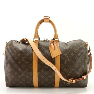 ルイヴィトン(LOUIS VUITTON)の極美品 ルイヴィトン モノグラム キーポル バンドリエール 45 M41418 レザー 2WAY ボストン バッグ 斜め掛け A4 メンズ ERE AC5-6(ボストンバッグ)