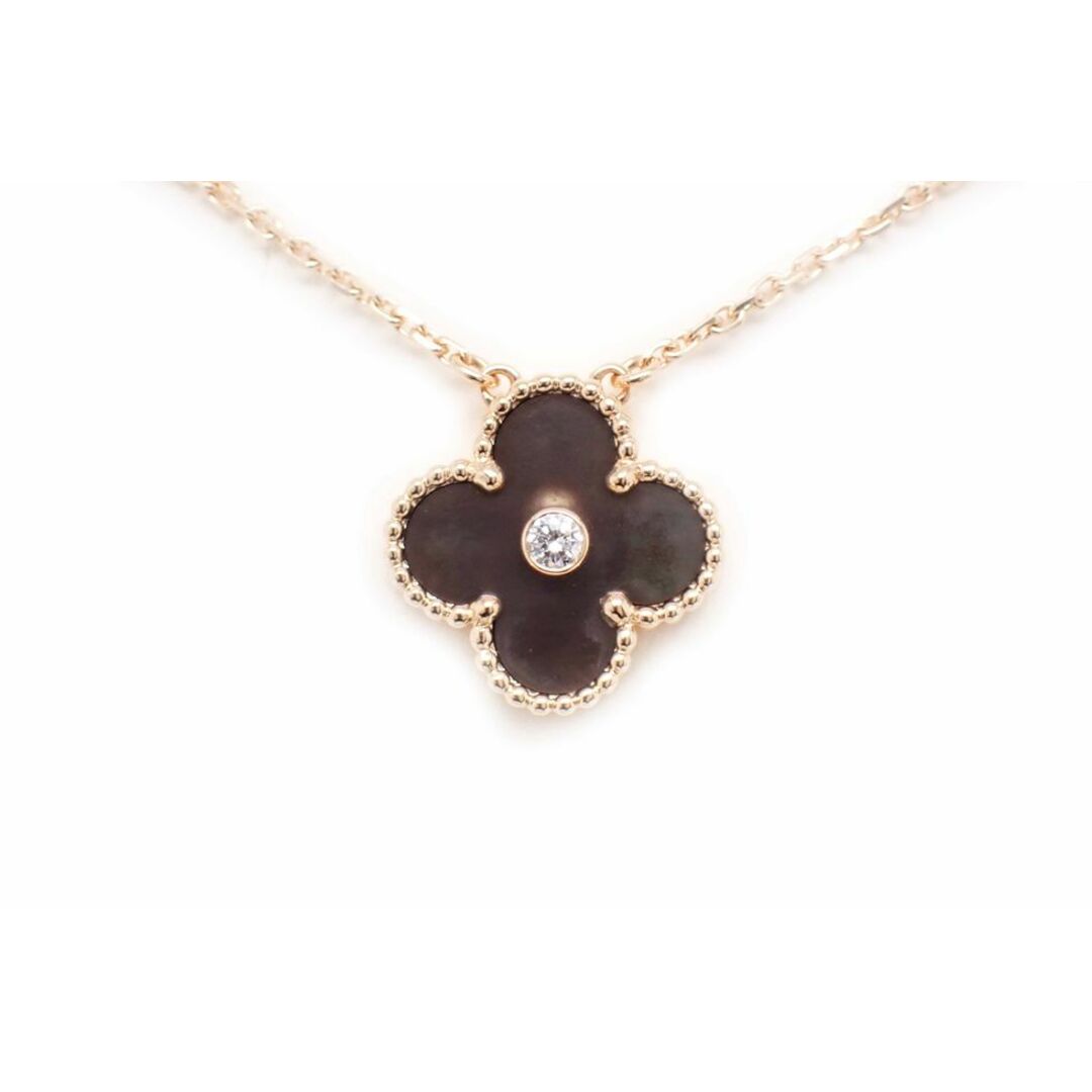 Van Cleef & Arpels - ヴァンクリーフ＆アーペル K18PG 1Pダイヤ ブラックマザーオブパール ヴィンテージアルハンブラ 2014年 クリスマス限定 ネックレス【新宿店】【中古】