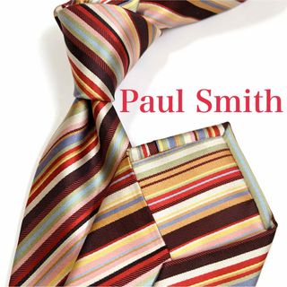 ポールスミス(Paul Smith)の美品 ポールスミス ネクタイ ハイブランド マルチストライプ柄 光沢 希少(ネクタイ)