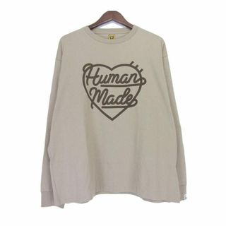 HUMAN MADE - ヒューマンメイド HUMAN MADE ■ 【 L/S T-SHIRT 】 フロント ハート ロゴ プリント ロング スリーブ 長袖 カットソー　n5641