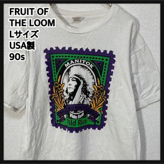 フルーツオブザルーム(FRUIT OF THE LOOM)の【フルーツオブザルーム】USA製半袖Tシャツ ネイティブアメリカン　白T切手49(Tシャツ/カットソー(半袖/袖なし))