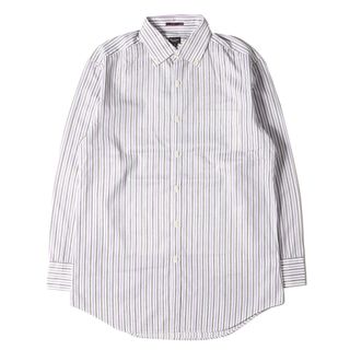 ポールスミス(Paul Smith)の美品 Paul Smith ポールスミス シャツ サイズ:L ツインストライプ ジャガード ボタンダウン ドレスシャツ B.D コンバーチブルカフス LONDON ホワイト ブラック パープル 日本製 トップス カジュアルシャツ 長袖【メンズ】【中古】(シャツ)