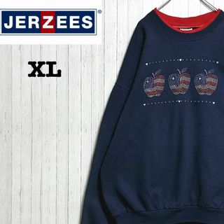 ジャージーズ(JERZEES)のジャージーズ　スウェット　ビッグシルエット　スタッヅ　ネイビー　アップル　XL(スウェット)