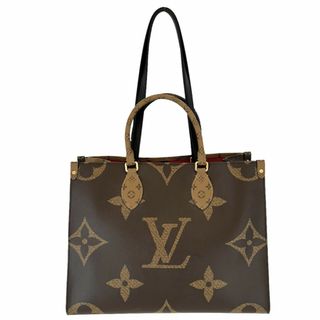 ルイヴィトン(LOUIS VUITTON)のLOUIS VUITTON ルイヴィトン 2WAY オンザゴーMM ハンドバッグ トートバッグ 肩掛け かばん 鞄 M45321  モノグラムジャイアント  モノグラム・リバース  ブラウン 茶 ゴールド金具 レディース 美品【中古品】(ショルダーバッグ)