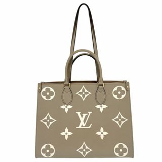 ルイヴィトン(LOUIS VUITTON)のLOUIS VUITTON ルイヴィトン 2WAY バイカラーモノグラムアンプラント オンザゴーMM ハンドバッグ トートバッグ 肩掛け かばん 鞄 M45494    トゥルトレールクレーム ゴールド金具 レディース 美品【中古品】(ショルダーバッグ)