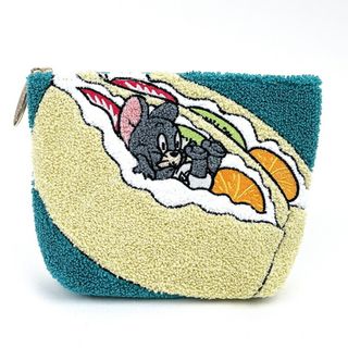 トムとジェリー　ブルーサンドウィッチ　ポーチ　小物入れ サガラ刺繍 ブルー(ボディバッグ/ウエストポーチ)