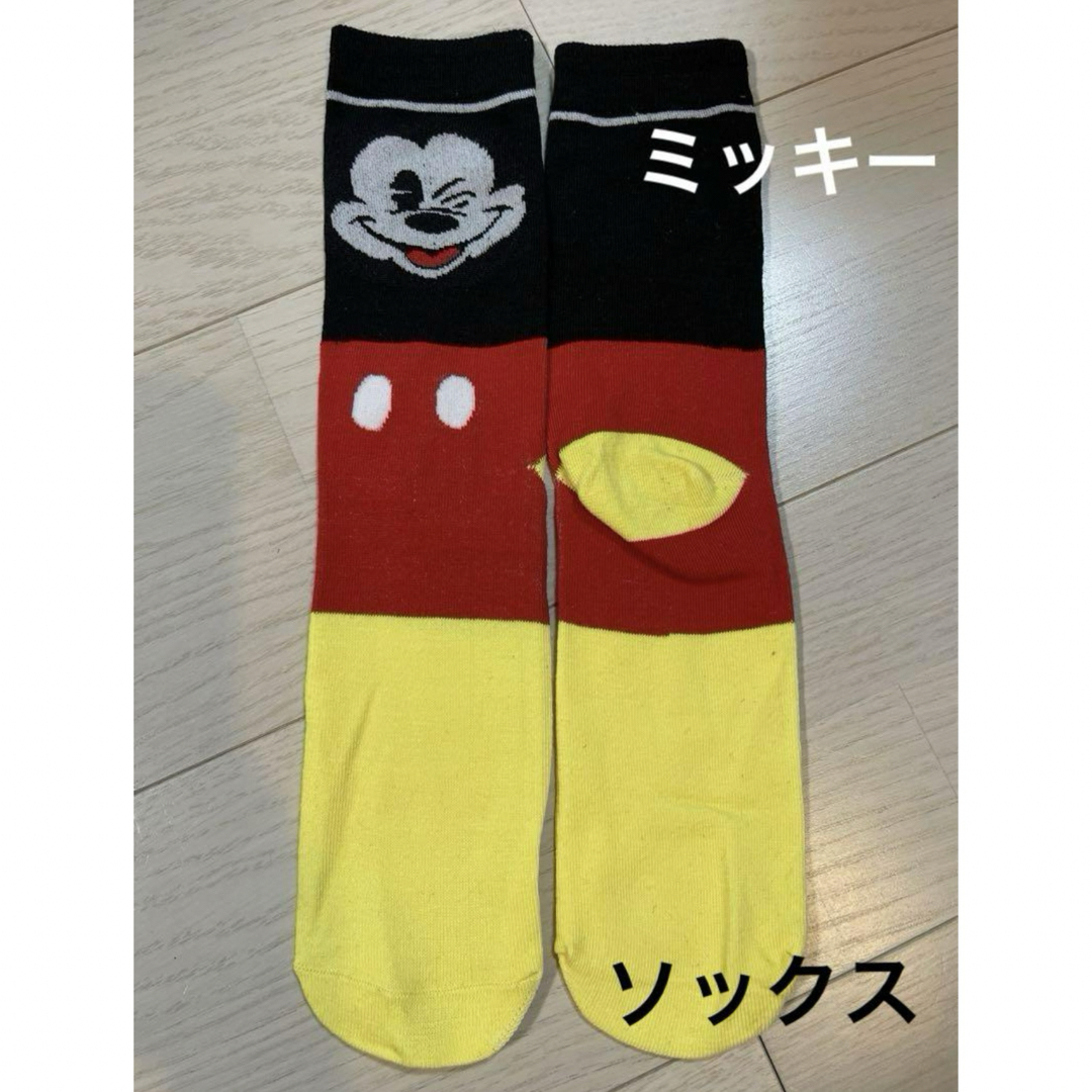 Disney(ディズニー)のディズニー ミッキー マウス メンズ レディース ロング ソックス 靴下 メンズのレッグウェア(ソックス)の商品写真
