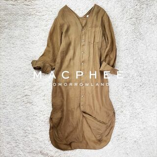 マカフィー(MACPHEE)のMACPHEE　ラミーリネン　ロングカーディガン　ワンピース　シャツ　*169(ひざ丈ワンピース)
