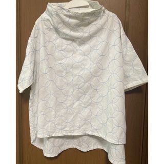 サークル刺繍生地　スタンドカラーブラウス　F  送料無料！(シャツ/ブラウス(半袖/袖なし))