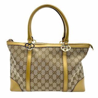 グッチ(Gucci)のグッチ GUCCI ハンドバッグ GGキャンバス ゴールド×ブラウン レディース 257069 送料無料【中古】 z1131(ハンドバッグ)