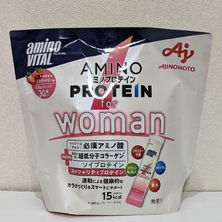 アジノモト(味の素)のアミノプロテイン for woman 30本入り ストロベリー味(トレーニング用品)