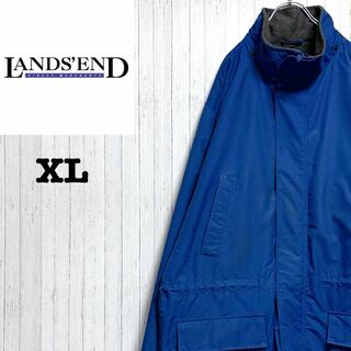 ランズエンド　マウンテンジャケット　ビッグシルエット　ブルー　キルティング　XL(その他)