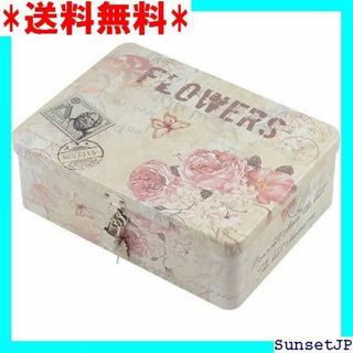 ☆父の日☆ 収納ボックス 鍵付き ブリキ缶 缶ケース 雑貨 園からのハガキ 67(その他)