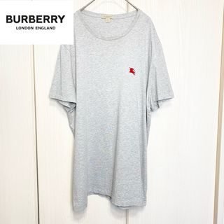 バーバリー(BURBERRY)の【美品】 Burberry BRIT 刺繍入りTシャツ ライトグレー(Tシャツ/カットソー(半袖/袖なし))