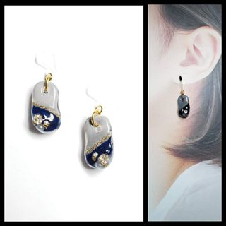 No.510-A　ツートン⭐ビジュー☆ピアス・イヤリング(小ぶり)(ピアス)