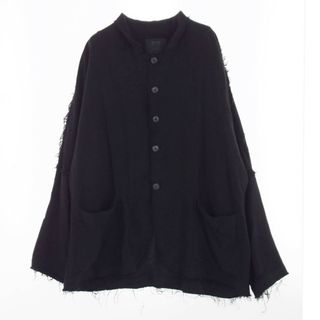 Yohji Yamamoto - Yohji Yamamoto ヨウジヤマモト ジャケット UV-J04-034 S'YTE サイト C/RY LINEN-BLEND KALZE JACKET 断ち切り テーラードジャケット ブラック系 3【中古】