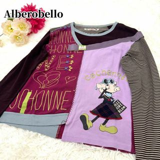 アルベロベロ(ALBEROBELLO)のアルベロベロ/オレボレブラ ぶたさんカットソー ビーズ装飾 アップリケ ピンク(Tシャツ(長袖/七分))