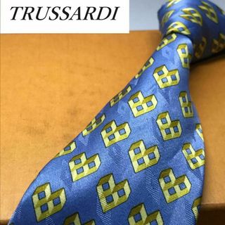 Trussardi - ★ トラサルディ★ ブランド ネクタイ シルク イタリア製 ブルー系 微光沢