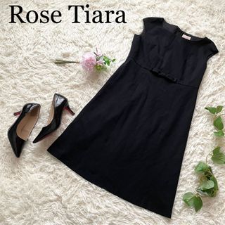 Rose Tiara - 【定番】ローズティアラ　フレンチスリーブ　ワンピース　リボン　黒　40