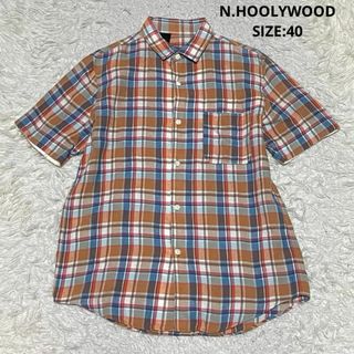 N.HOOLYWOOD - エヌハリウッド リネン混 半袖 チェックシャツ 日本製 春夏 40 マルチカラー