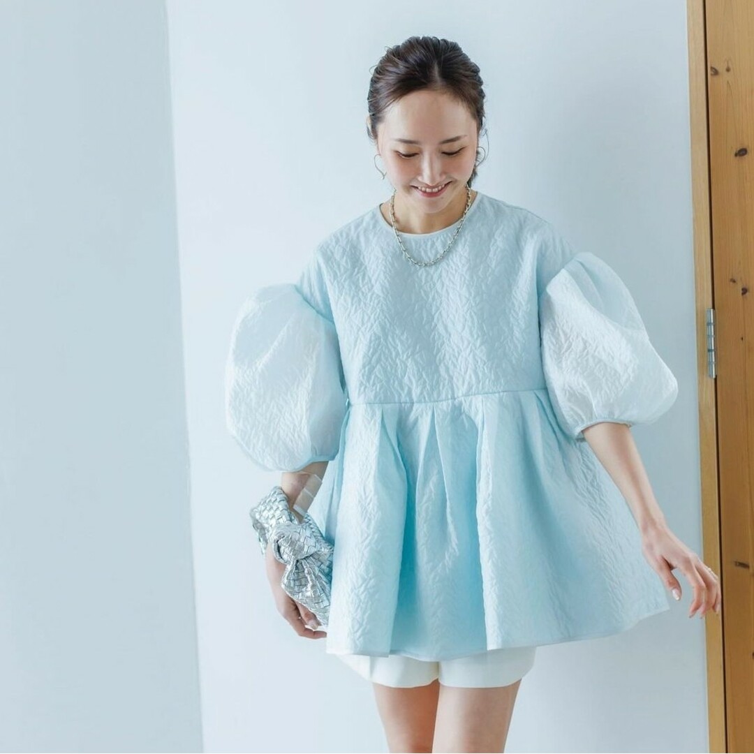 ブルレア BLUELEA Silky Jacquard Blouse シャツ/ブラウス(半袖 ブルレア BLUELEA Silky Jacquard Blouse シャツ/ブラウス(半袖