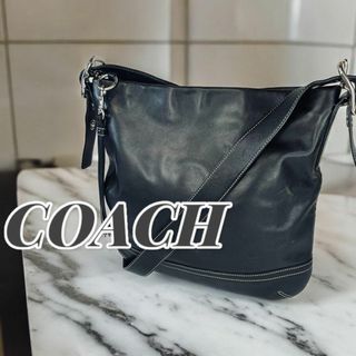 コーチ(COACH)のCOACH　コーチ　レザー　ショルダーバッグ　斜めがけ　1414　ブラック(ショルダーバッグ)