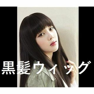 ★黒髪★ ウィッグ 黒 ロング ストレート さらさら 耐熱(ロングストレート)