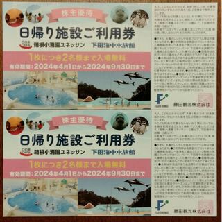 藤田観光 株主優待 2枚　箱根小涌園ユネッサン 下田海中水族館