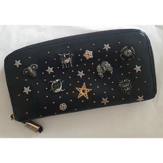 JIMMY CHOO - 良品　ジミーチュウ　長財布　スター　星形　星座　ラウンドジッパー　ブラック　黒色