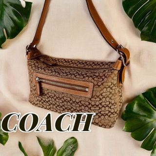 コーチ(COACH)の美品　COACH　コーチ　6332　シグネチャー　ハンドバッグ　ブラウン(ハンドバッグ)