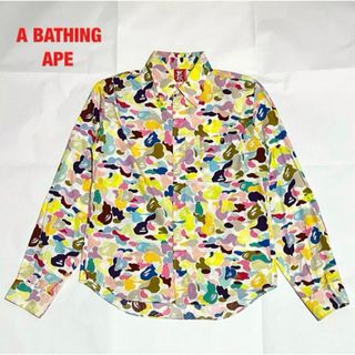 アベイシングエイプ(A BATHING APE)の【希少】A BATHING APE　総柄シャツ　大猿　マルチカモ柄　初期タグ(シャツ)