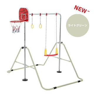 【ブランコ+バスケットゴール+吊り輪】 鉄棒 室内 屋外 折りたたみ高さ調節可能(ベビージム)
