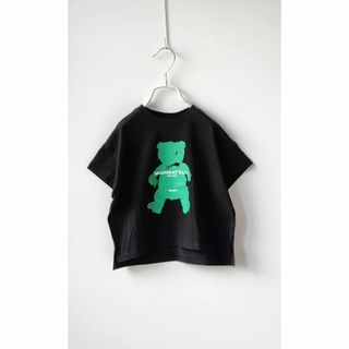 【綿100%】韓国子供服 前後アシメ ベアープリント半袖Tシャツ サイズ100(Tシャツ/カットソー)