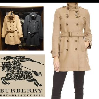 バーバリー(BURBERRY)のBurberry ウールコート　レディース　UK4(チェスターコート)