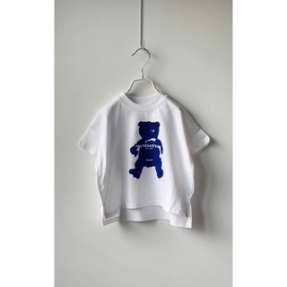 【綿100%】韓国子供服 前後アシメ ベアープリント半袖Tシャツ サイズ100(Tシャツ/カットソー)