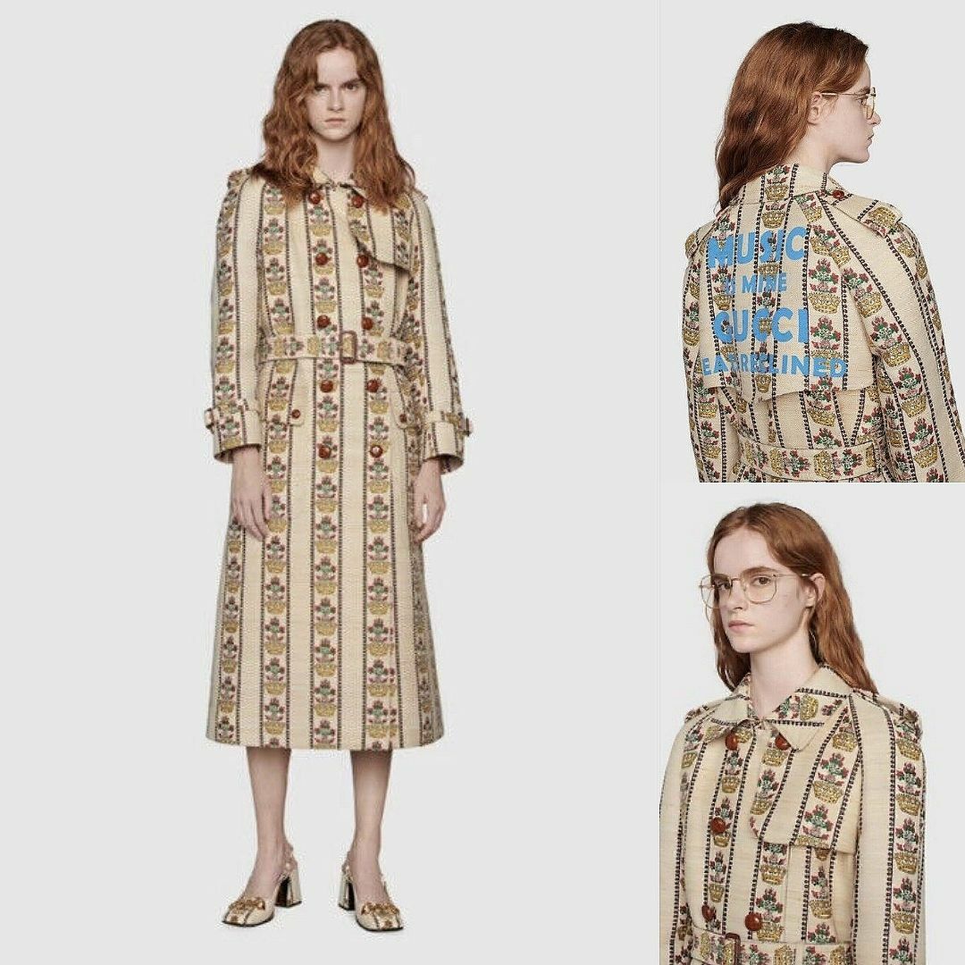 GUCCI - GUCCI 100周年 限定 国内正規品 シルク混 トレンチ GUCCI - GUCCI 100周年 限定 国内正規品 シルク混 トレンチ