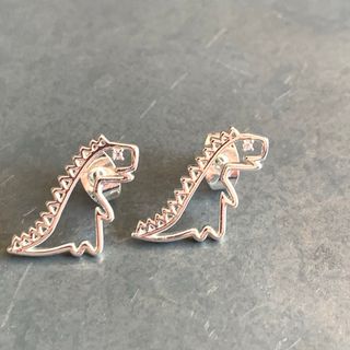 恐竜ピアス　ダイナソー　シルバー(ピアス)