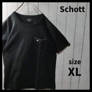 schott - 【Schott】Leather Pocket Tee　D1145