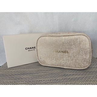 【CHANEL】シャネル ノベルティポーチ ラメ入り ベージュ【新品未使用】