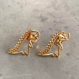 恐竜ピアス　ダイナソー　ゴールド(ピアス)