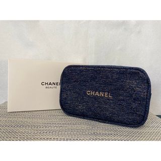 シャネル(CHANEL)の【CHANEL】シャネル ノベルティポーチ ラメ入り ネイビー【新品未使用】(ポーチ)