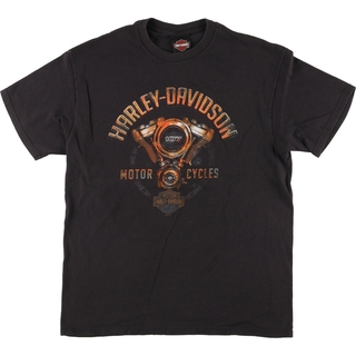 ハーレーダビッドソン(Harley Davidson)の古着 ハーレーダビッドソン Harley-Davidson モーターサイクル バイクTシャツ USA製 メンズL /eaa441676(Tシャツ/カットソー(半袖/袖なし))