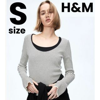 H&M - H&M ボーダー リブニット