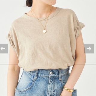 Plage LINEN COTTON Tシャツ ベージュ タグ付