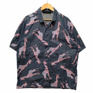 LOUIS VUITTON - LOUIS VUITTON ルイ・ヴィトン HBS25WAZU キリン S/S 半袖シャツ ネイビー サイズXXXXL 正規品 / 34376